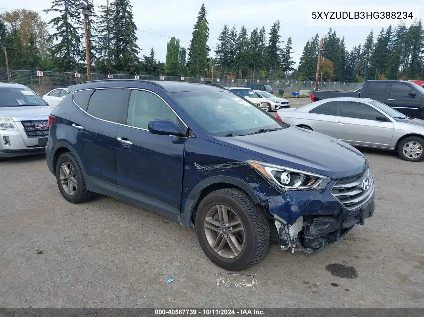 2017 Hyundai Santa Fe Sport 2.4L VIN: 5XYZUDLB3HG388234 Lot: 40587739