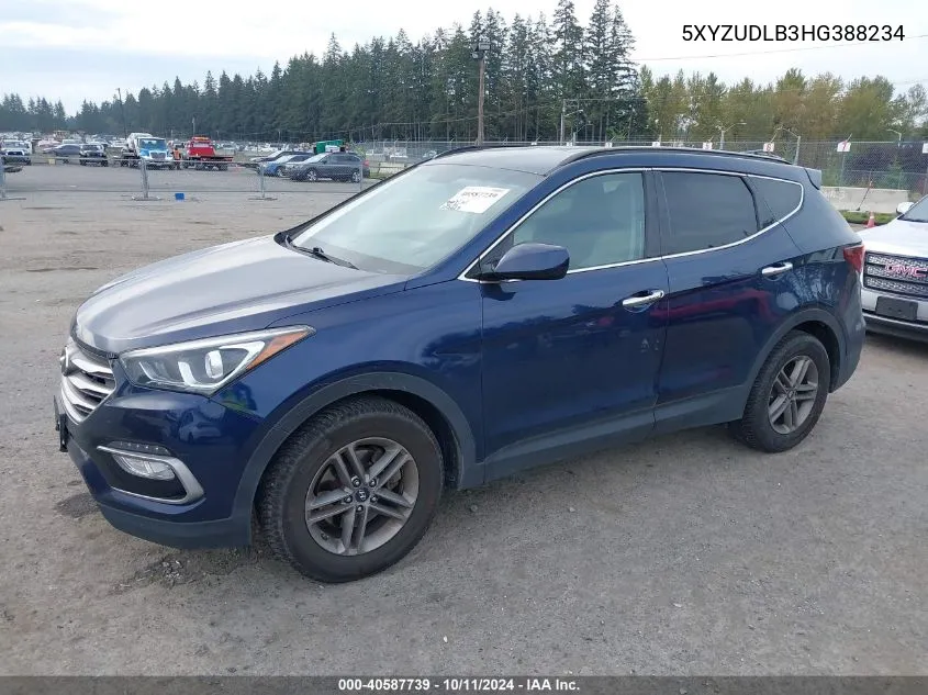 2017 Hyundai Santa Fe Sport 2.4L VIN: 5XYZUDLB3HG388234 Lot: 40587739