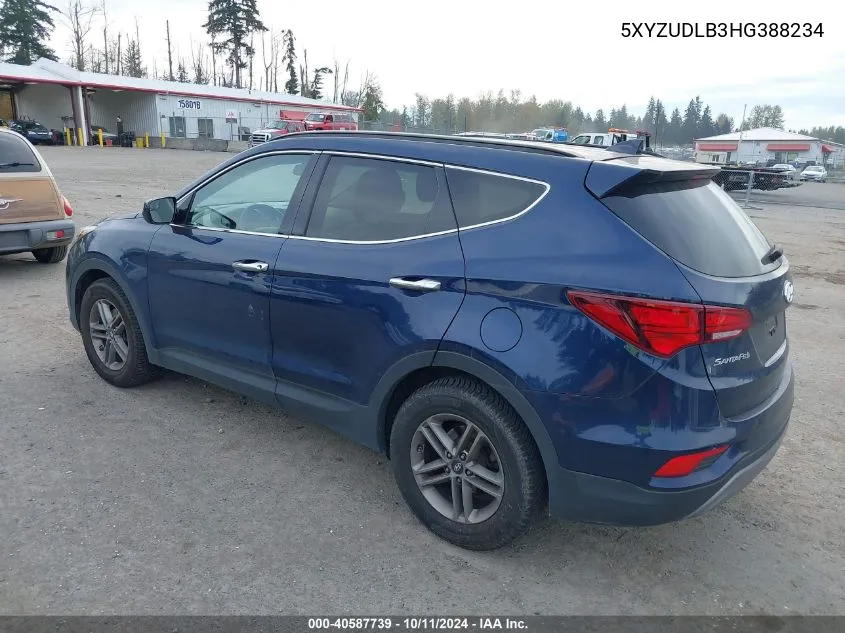 2017 Hyundai Santa Fe Sport 2.4L VIN: 5XYZUDLB3HG388234 Lot: 40587739