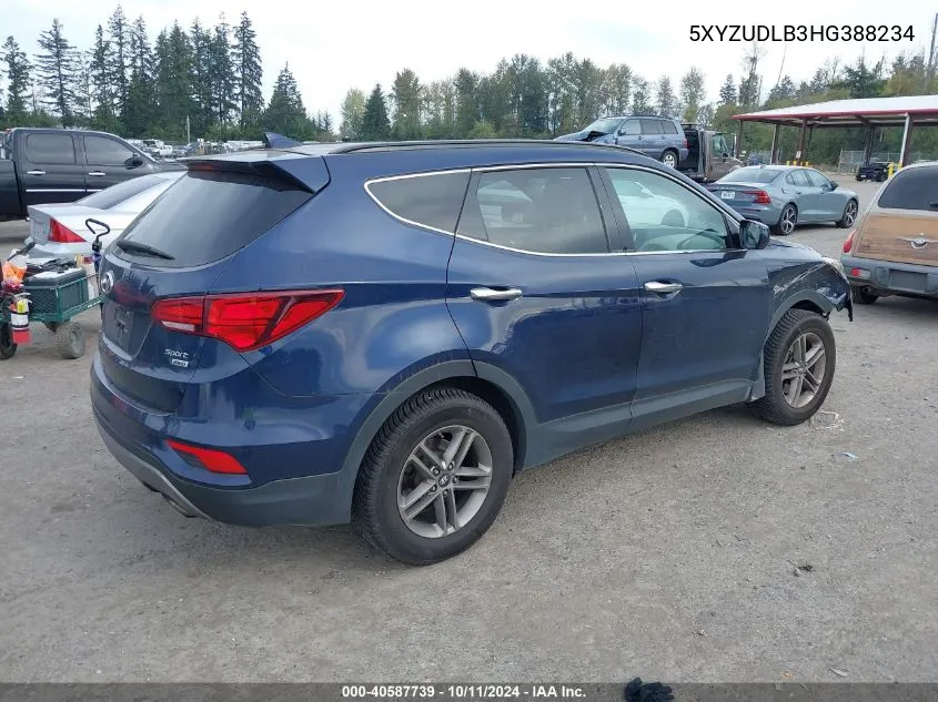 2017 Hyundai Santa Fe Sport 2.4L VIN: 5XYZUDLB3HG388234 Lot: 40587739