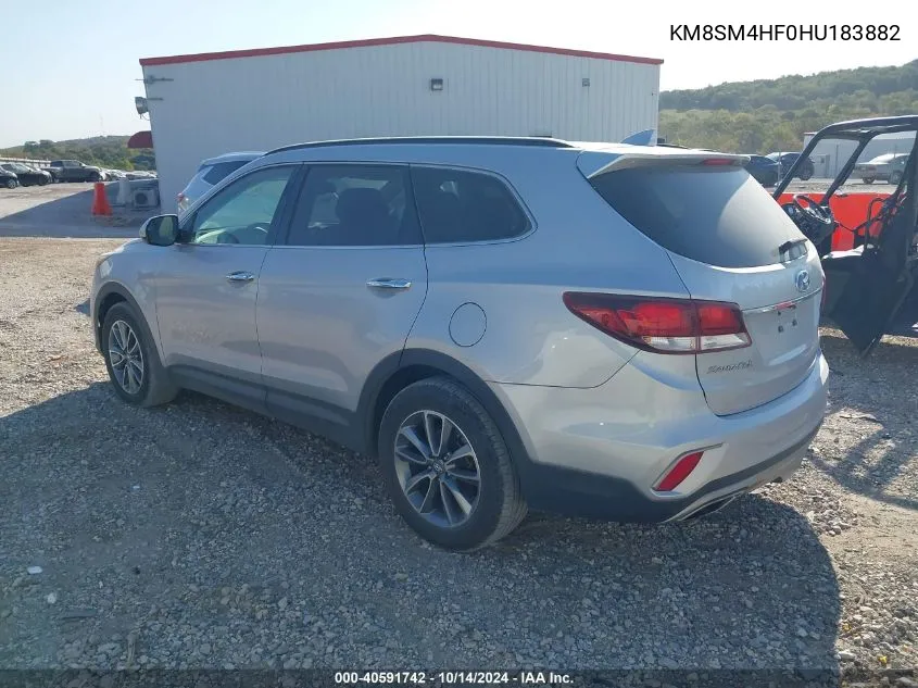 2017 Hyundai Santa Fe Se VIN: KM8SM4HF0HU183882 Lot: 40591742