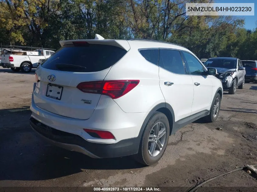 2017 Hyundai Santa Fe Sport 2.4L VIN: 5NMZUDLB4HH023230 Lot: 40592873