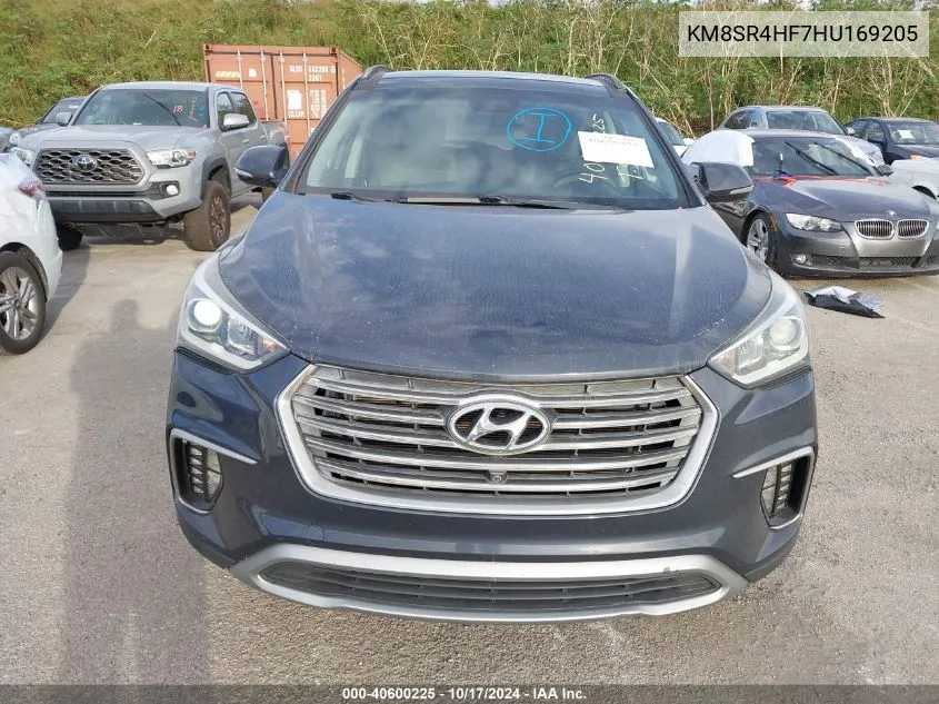 2017 Hyundai Santa Fe Limited Ultimate VIN: KM8SR4HF7HU169205 Lot: 40600225