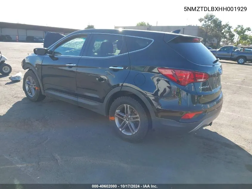 2017 Hyundai Santa Fe Sport 2.4L VIN: 5NMZTDLBXHH001929 Lot: 40602080