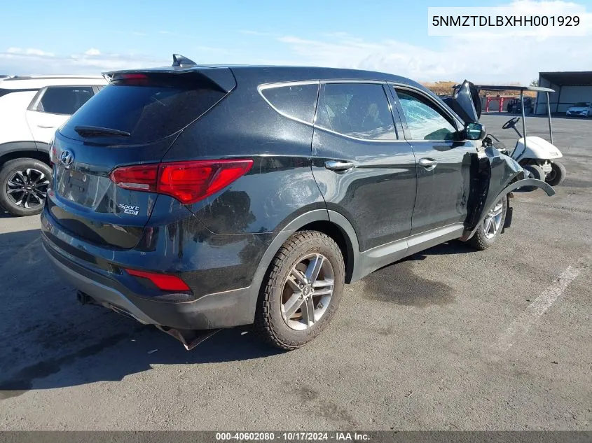 2017 Hyundai Santa Fe Sport 2.4L VIN: 5NMZTDLBXHH001929 Lot: 40602080