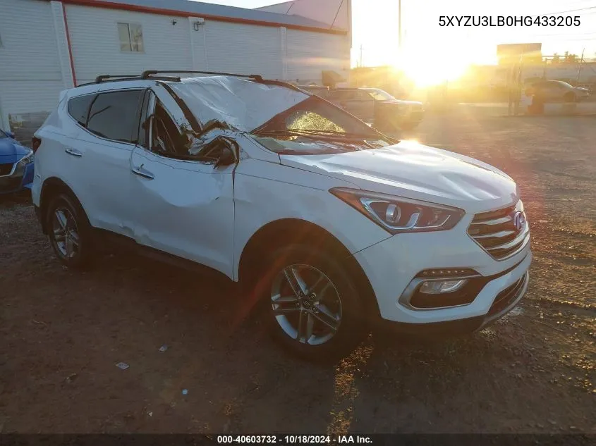 5XYZU3LB0HG433205 2017 Hyundai Santa Fe Sport 2.4L