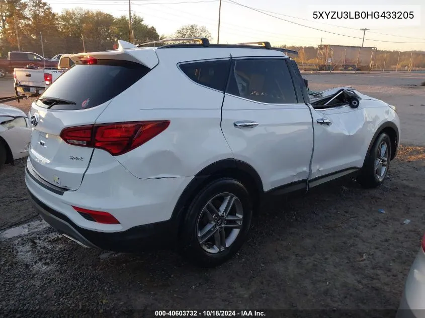 5XYZU3LB0HG433205 2017 Hyundai Santa Fe Sport 2.4L