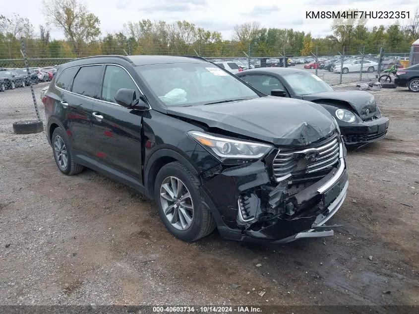 2017 Hyundai Santa Fe Se VIN: KM8SM4HF7HU232351 Lot: 40603734