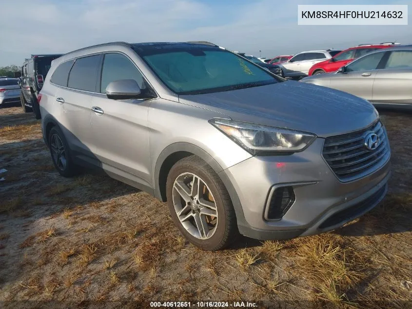 KM8SR4HF0HU214632 2017 Hyundai Santa Fe Se Ultimate