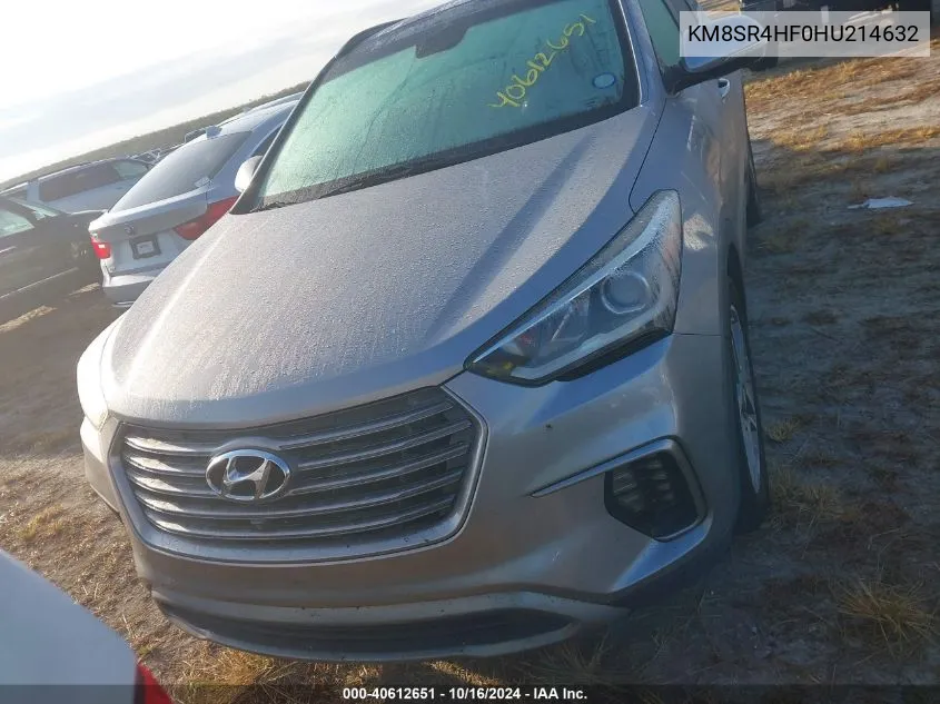 KM8SR4HF0HU214632 2017 Hyundai Santa Fe Se Ultimate