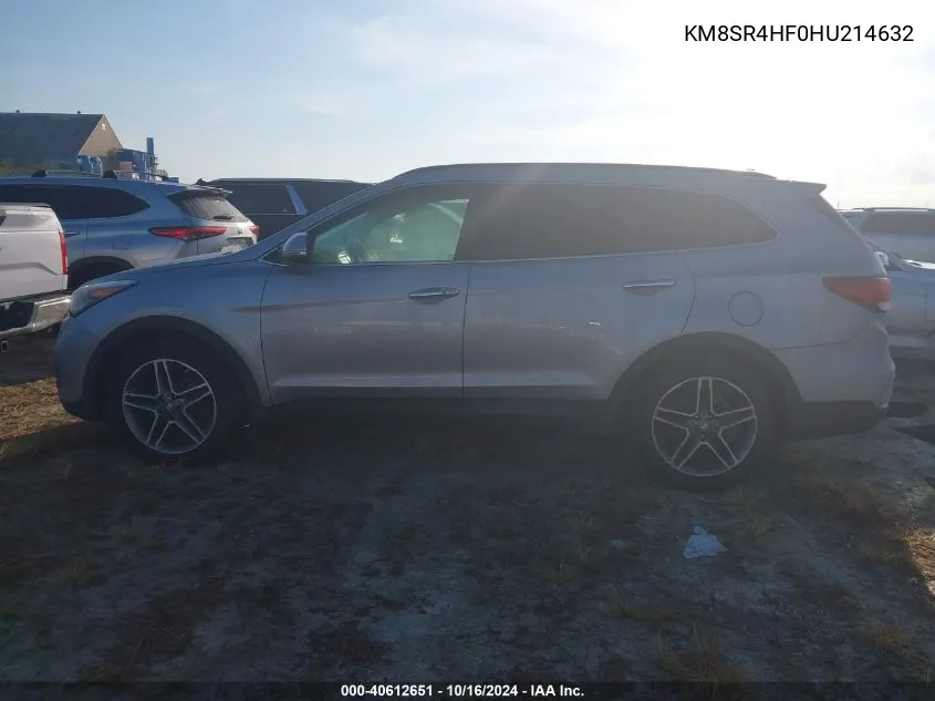 KM8SR4HF0HU214632 2017 Hyundai Santa Fe Se Ultimate