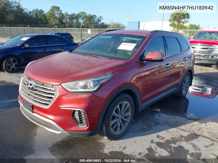 2017 Hyundai Santa Fe Se VIN: KM8SN4HF7HU183942 Lot: 40619662