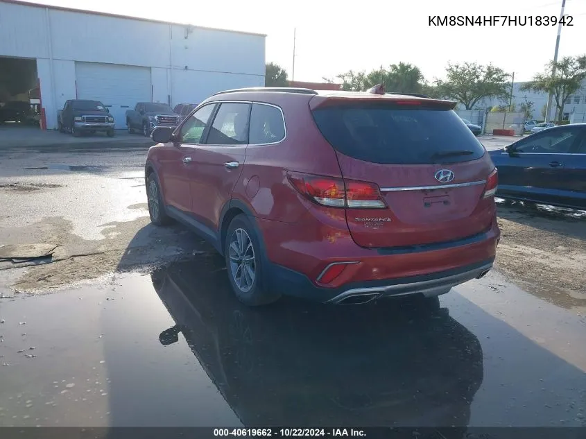 KM8SN4HF7HU183942 2017 Hyundai Santa Fe Se