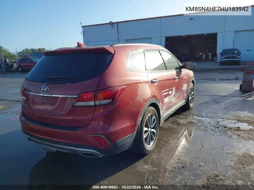 KM8SN4HF7HU183942 2017 Hyundai Santa Fe Se