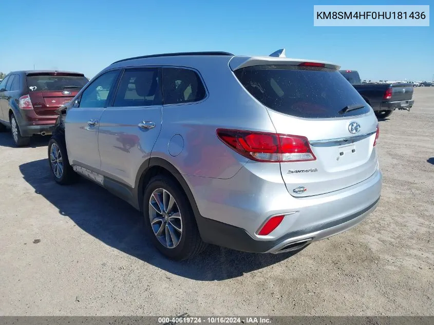 KM8SM4HF0HU181436 2017 Hyundai Santa Fe Se