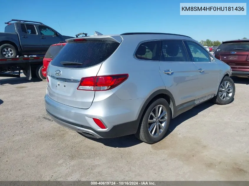 KM8SM4HF0HU181436 2017 Hyundai Santa Fe Se