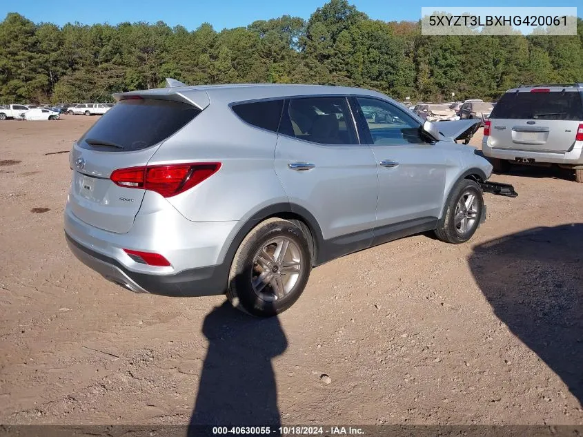 2017 Hyundai Santa Fe Sport 2.4L VIN: 5XYZT3LBXHG420061 Lot: 40630055