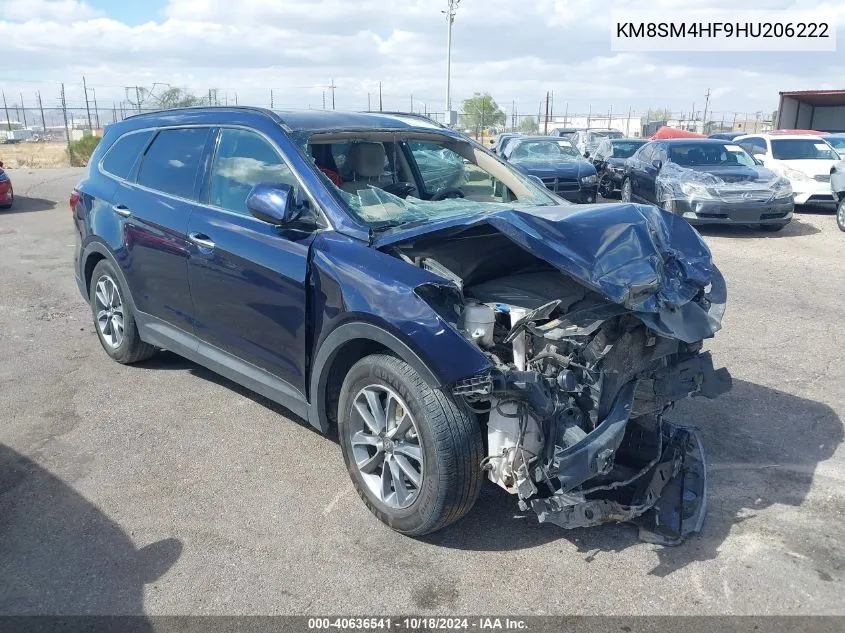 KM8SM4HF9HU206222 2017 Hyundai Santa Fe Se