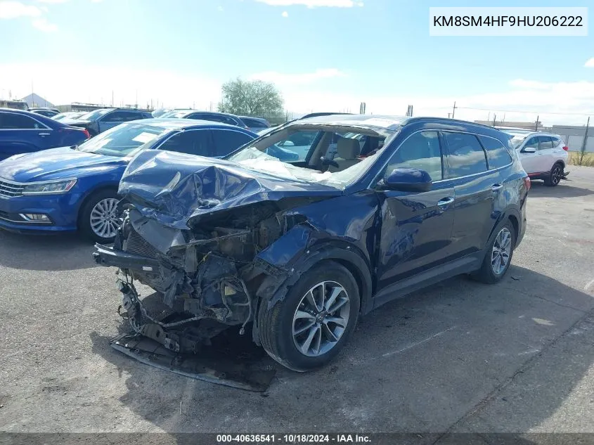 KM8SM4HF9HU206222 2017 Hyundai Santa Fe Se