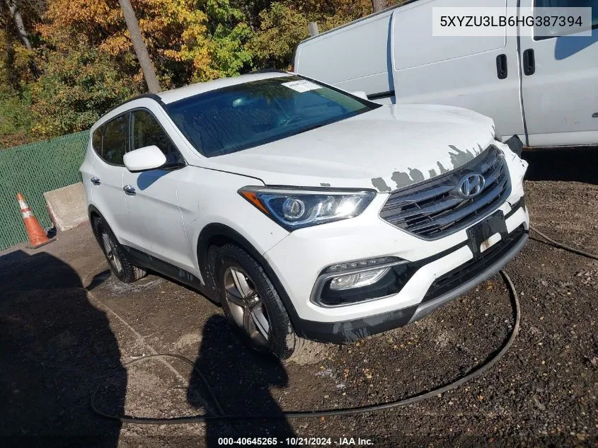 2017 Hyundai Santa Fe Sport 2.4L VIN: 5XYZU3LB6HG387394 Lot: 40645265