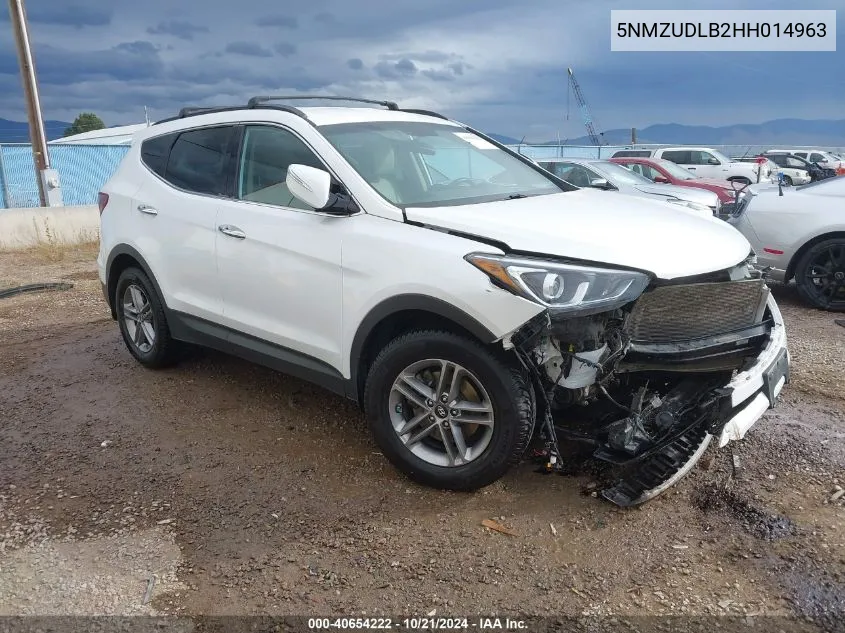 2017 Hyundai Santa Fe Sport 2.4L VIN: 5NMZUDLB2HH014963 Lot: 40654222