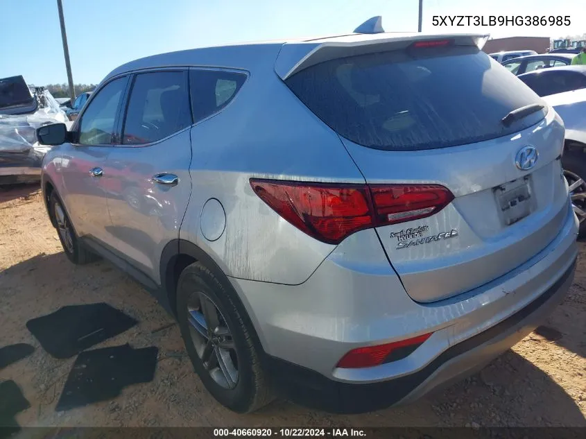 5XYZT3LB9HG386985 2017 Hyundai Santa Fe Sport 2.4L