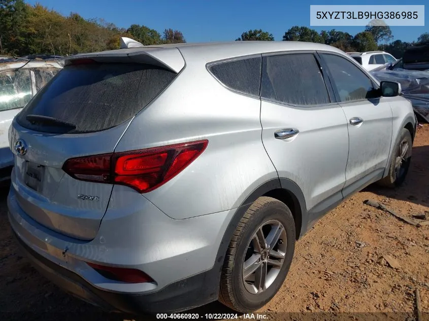 5XYZT3LB9HG386985 2017 Hyundai Santa Fe Sport 2.4L