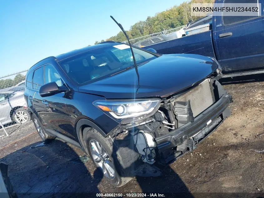 2017 Hyundai Santa Fe Se VIN: KM8SN4HF5HU234452 Lot: 40662150