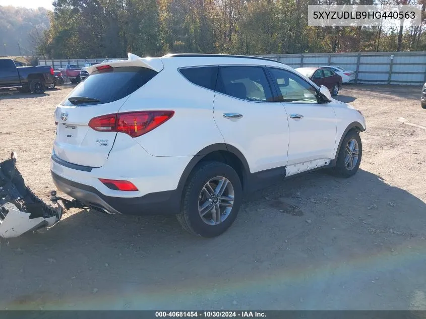 2017 Hyundai Santa Fe Sport 2.4L VIN: 5XYZUDLB9HG440563 Lot: 40681454