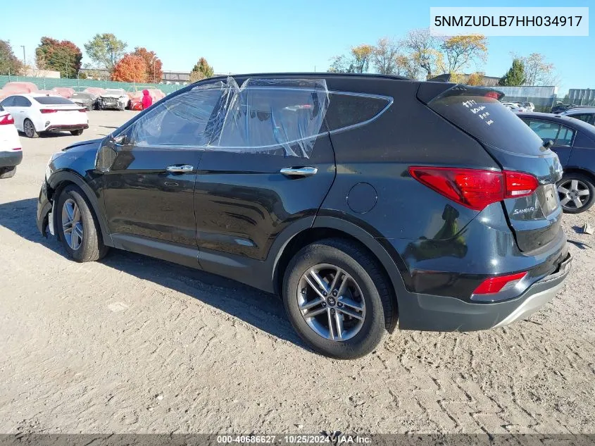 2017 Hyundai Santa Fe Sport 2.4L VIN: 5NMZUDLB7HH034917 Lot: 40686627