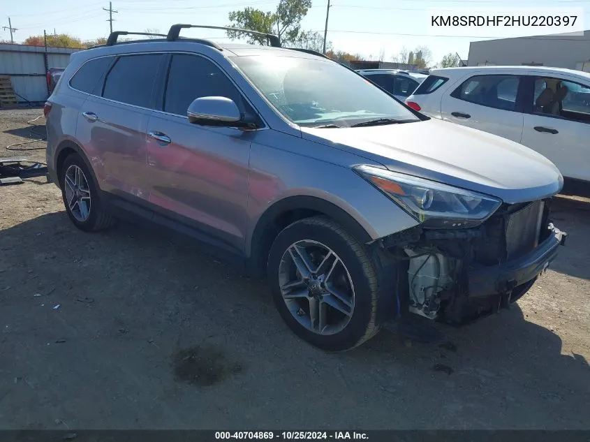 2017 Hyundai Santa Fe Se Ultimate VIN: KM8SRDHF2HU220397 Lot: 40704869