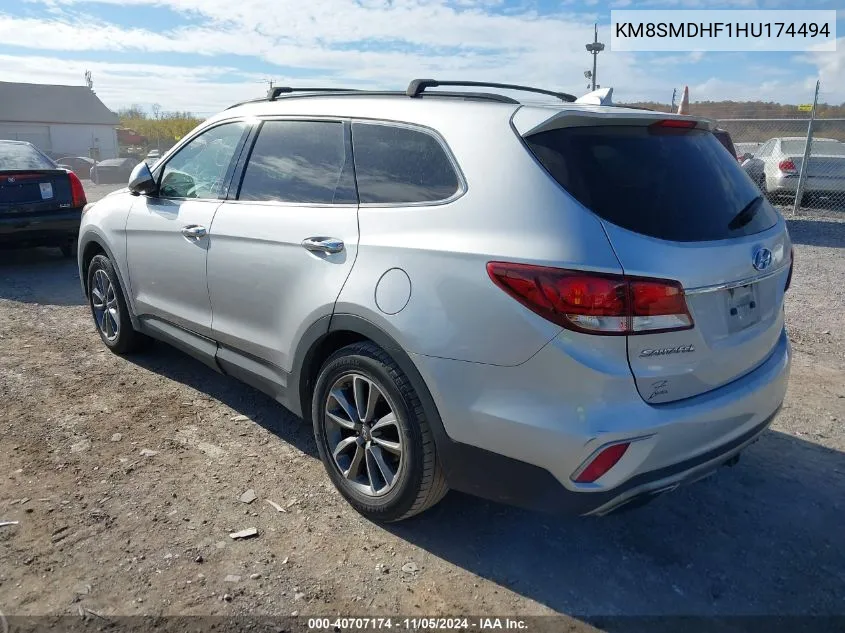 2017 Hyundai Santa Fe Se VIN: KM8SMDHF1HU174494 Lot: 40707174