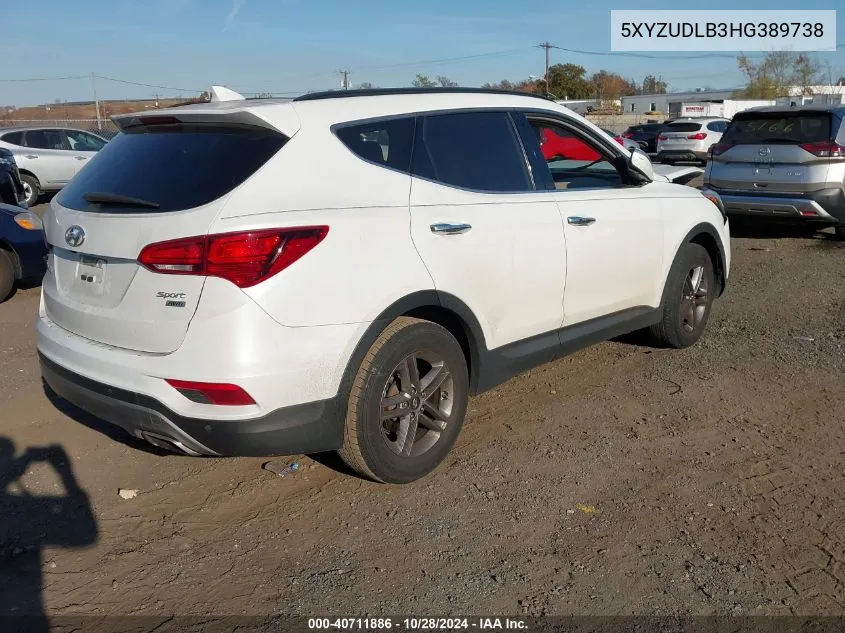 2017 Hyundai Santa Fe Sport 2.4L VIN: 5XYZUDLB3HG389738 Lot: 40711886