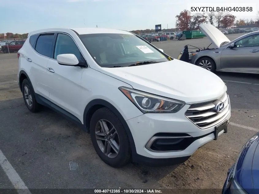 2017 Hyundai Santa Fe Sport 2.4L VIN: 5XYZTDLB4HG403858 Lot: 40712385