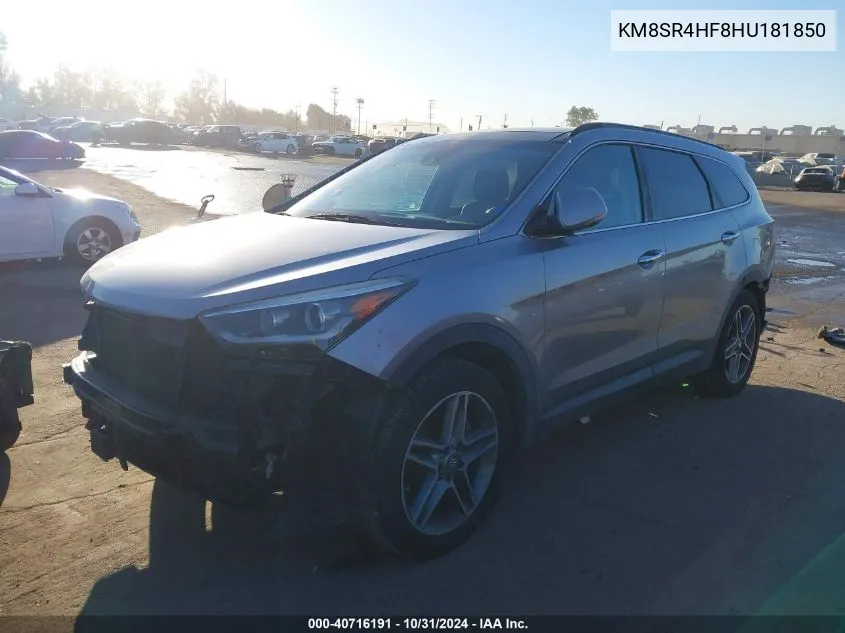 2017 Hyundai Santa Fe Se Ultimate VIN: KM8SR4HF8HU181850 Lot: 40716191