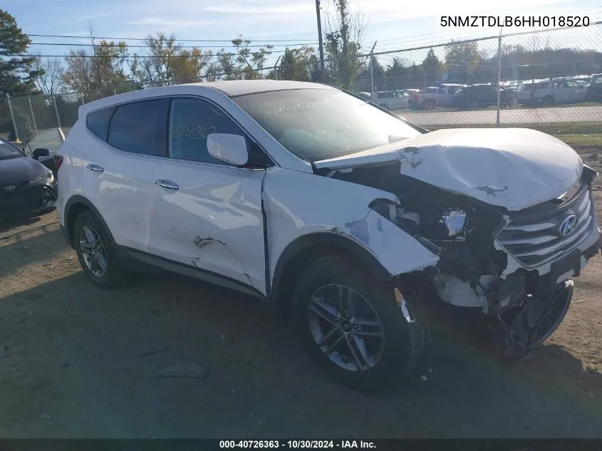 5NMZTDLB6HH018520 2017 Hyundai Santa Fe Sport 2.4L