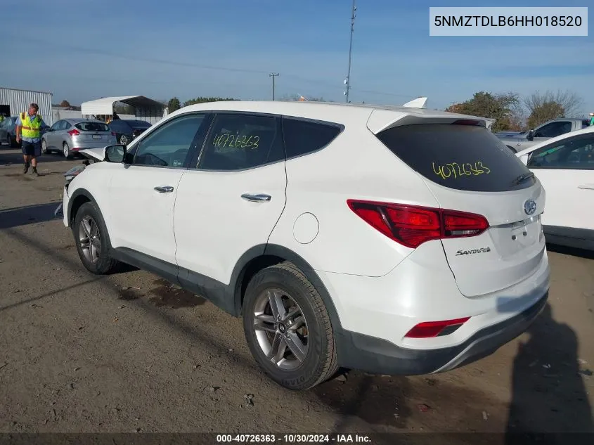 5NMZTDLB6HH018520 2017 Hyundai Santa Fe Sport 2.4L