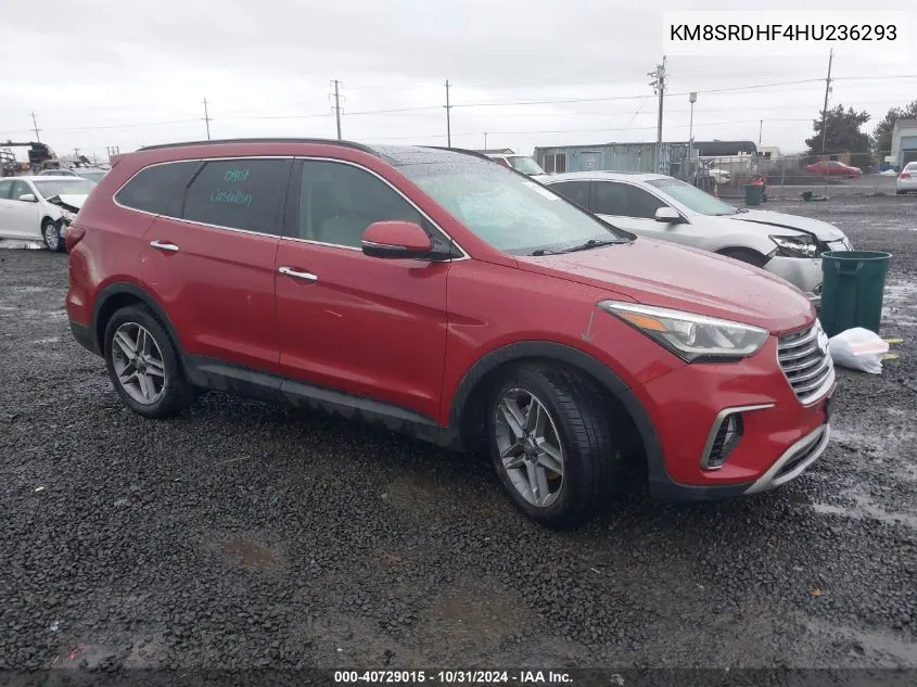 2017 Hyundai Santa Fe Se Ultimate VIN: KM8SRDHF4HU236293 Lot: 40729015