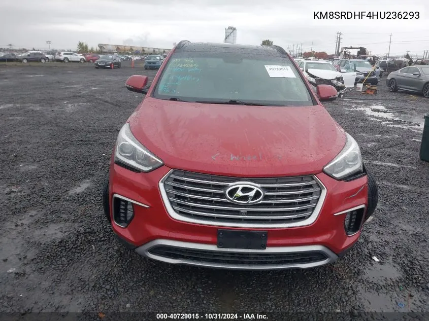 2017 Hyundai Santa Fe Se Ultimate VIN: KM8SRDHF4HU236293 Lot: 40729015