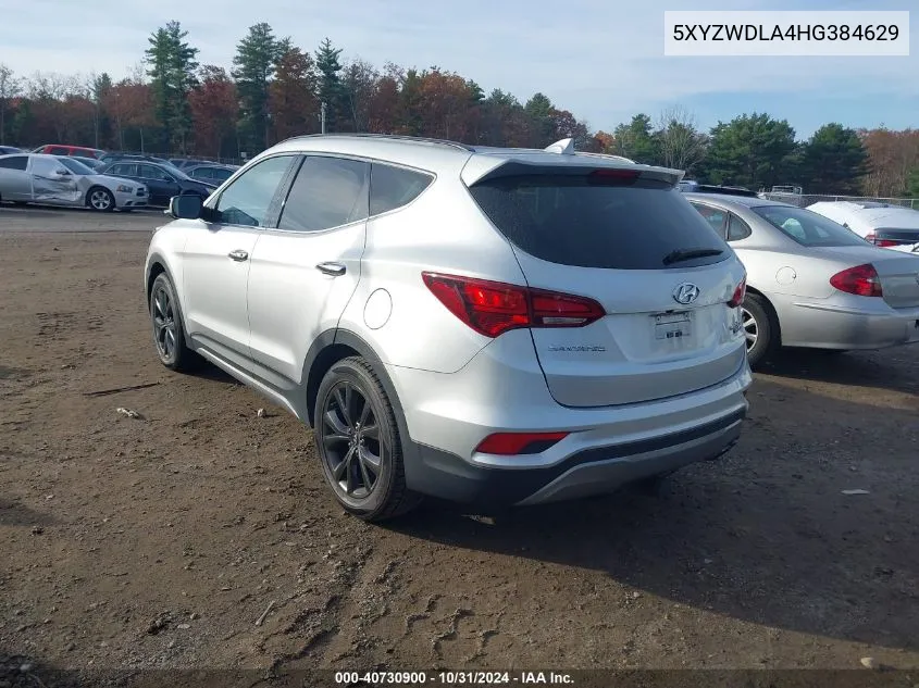 2017 Hyundai Santa Fe Sport 2.0T Ultimate VIN: 5XYZWDLA4HG384629 Lot: 40730900