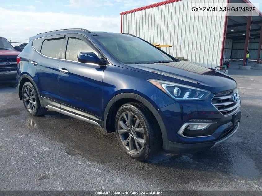 2017 Hyundai Santa Fe Sport VIN: 5XYZW4LA3HG424828 Lot: 40733686