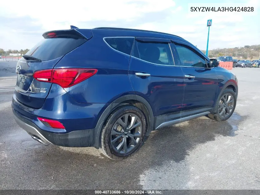 2017 Hyundai Santa Fe Sport VIN: 5XYZW4LA3HG424828 Lot: 40733686