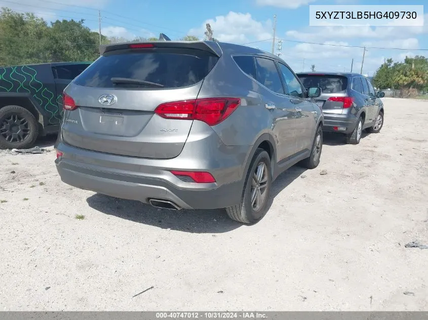 2017 Hyundai Santa Fe Sport 2.4L VIN: 5XYZT3LB5HG409730 Lot: 40747012