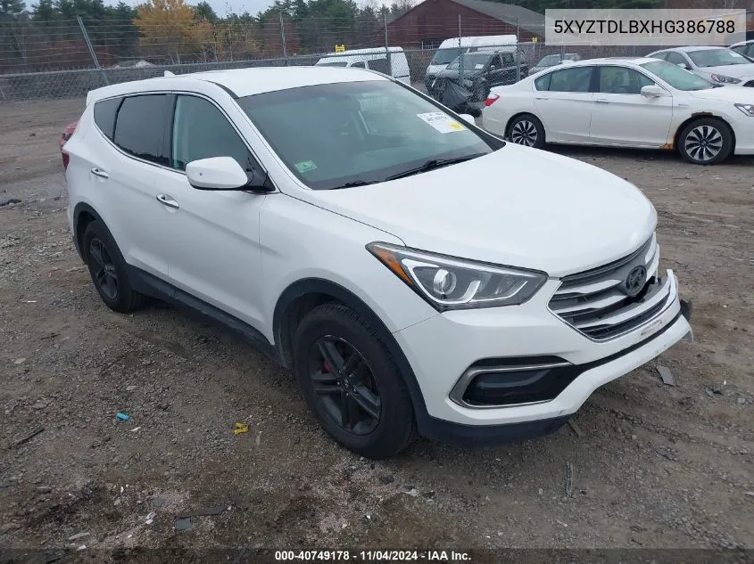 2017 Hyundai Santa Fe Sport 2.4L VIN: 5XYZTDLBXHG386788 Lot: 40749178