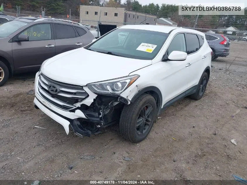 2017 Hyundai Santa Fe Sport 2.4L VIN: 5XYZTDLBXHG386788 Lot: 40749178