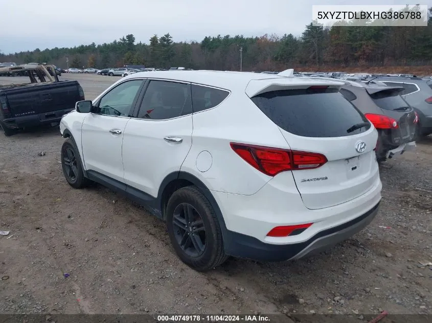 2017 Hyundai Santa Fe Sport 2.4L VIN: 5XYZTDLBXHG386788 Lot: 40749178