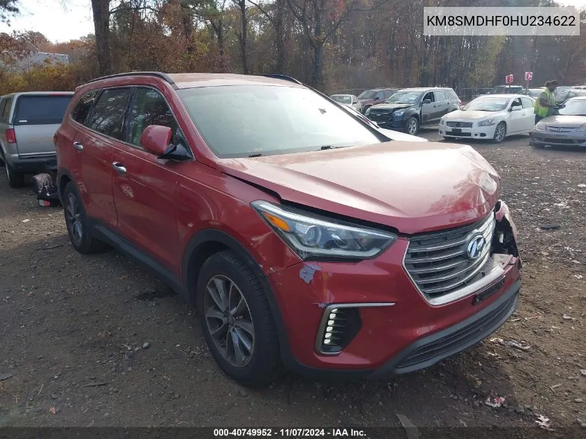 2017 Hyundai Santa Fe Se VIN: KM8SMDHF0HU234622 Lot: 40749952