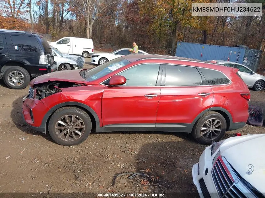 2017 Hyundai Santa Fe Se VIN: KM8SMDHF0HU234622 Lot: 40749952