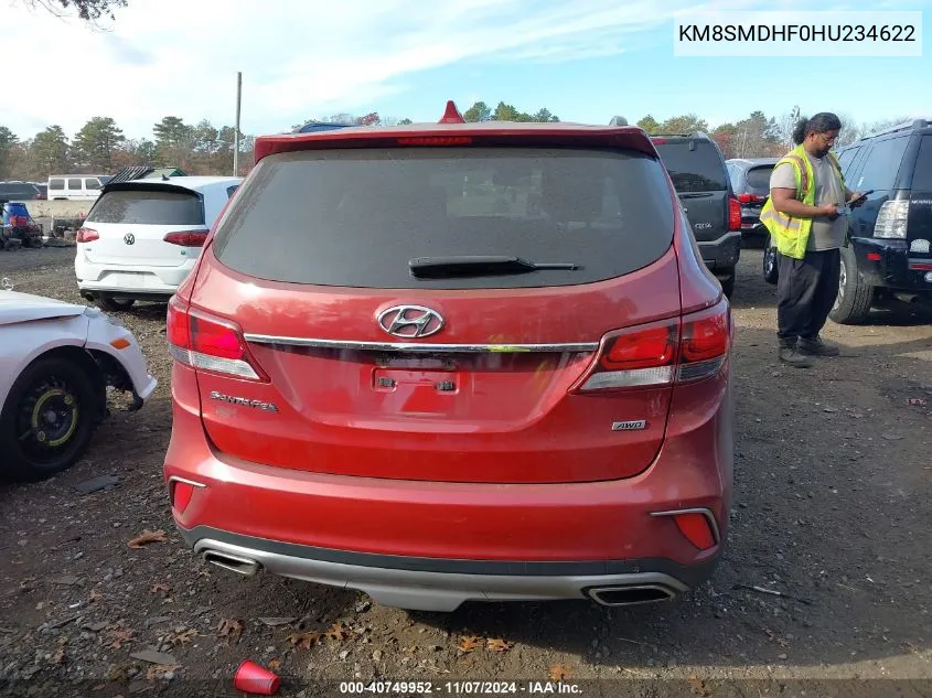 2017 Hyundai Santa Fe Se VIN: KM8SMDHF0HU234622 Lot: 40749952