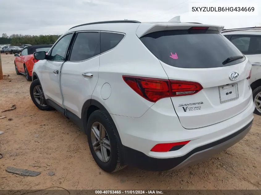 2017 Hyundai Santa Fe Sport 2.4L VIN: 5XYZUDLB6HG434669 Lot: 40753465